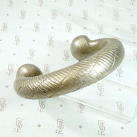 Chunky African Engraved White Brass Cuff