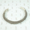 Edgy Woven Silver Cuff Bracelet
