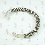 Edgy Woven Silver Cuff Bracelet
