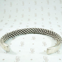 Edgy Woven Silver Cuff Bracelet