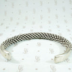 Edgy Woven Silver Cuff Bracelet