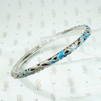 Exquisite Pierced & Enameled Chinese Bangle