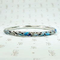 Exquisite Pierced & Enameled Chinese Bangle