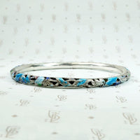 Exquisite Pierced & Enameled Chinese Bangle