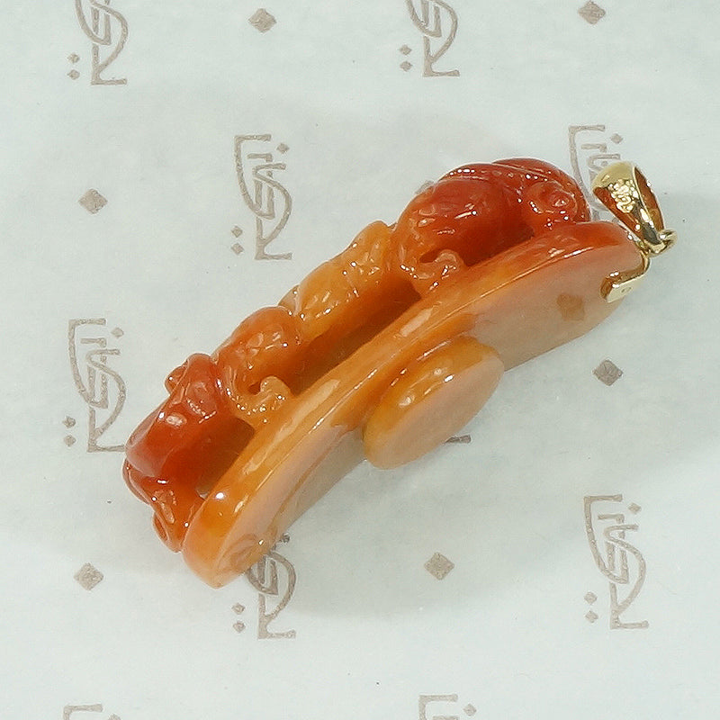 Red Jade Dragon Carving