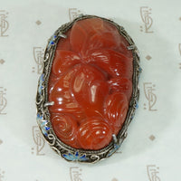 Carved Red Jade Koi Fish
