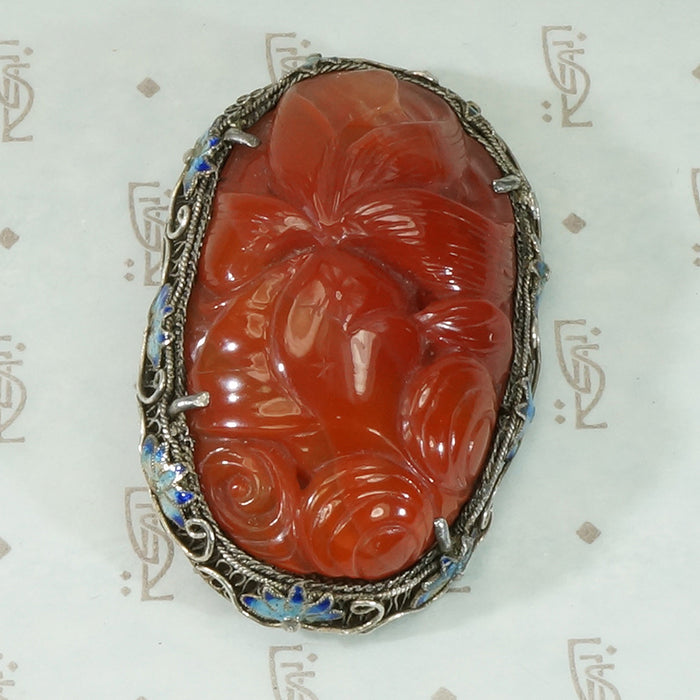 Carved Red Jade Koi Fish