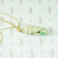 Carved Jade Hand Holding a Lychee