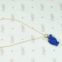 Carved Lapis Guanyin Pendant