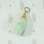 Graceful Green Jade Drop with Scalloped Gold
