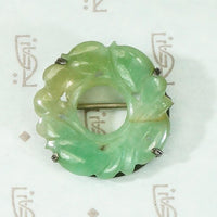 Antique Carved Jade Brooch