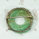 Antique Carved Jade Brooch