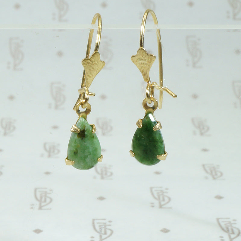 Delicate 1960's Jade Ear Drops