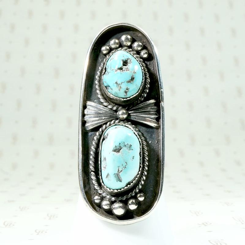 Big Bold Turquoise Nugget Ring in Sterling Silver