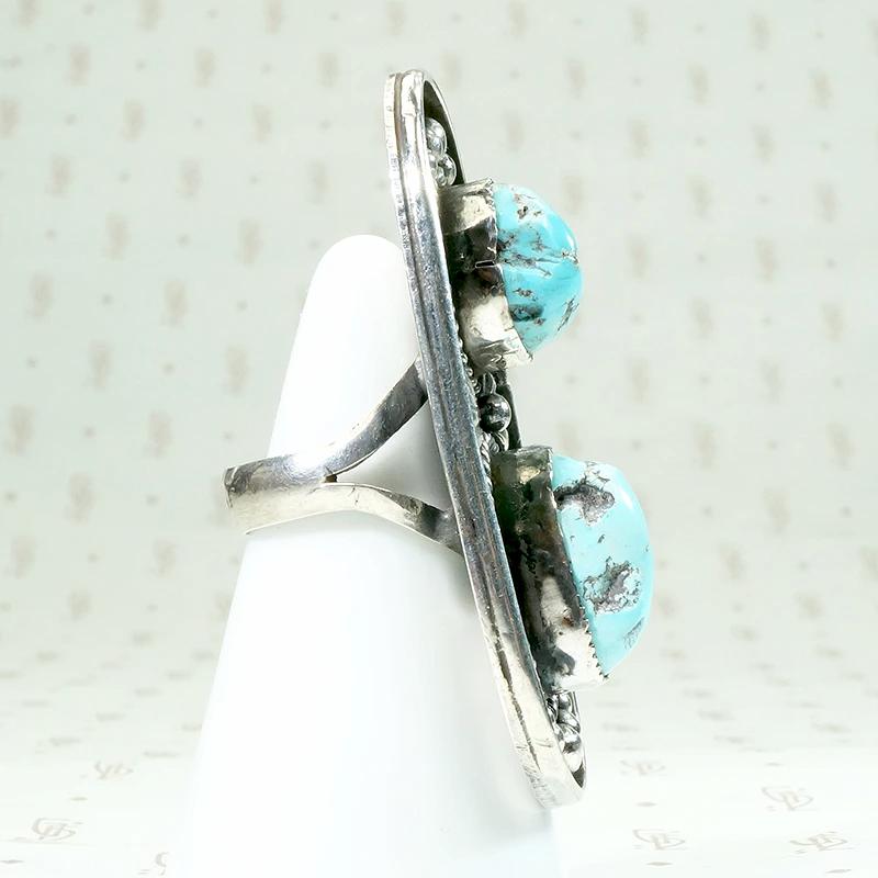 Big Bold Turquoise Nugget Ring in Sterling Silver