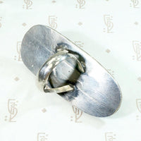 Big Bold Turquoise Nugget Ring in Sterling Silver