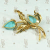 1960's Persian Turquoise 14k Yellow Gold Brooch
