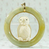 Jade and Carved Owl Pendant