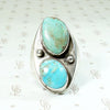 Distinctive Design Blue & Green Turquoise Silver Ring