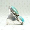 Distinctive Design Blue & Green Turquoise Silver Ring