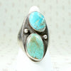 Distinctive Design Blue & Green Turquoise Silver Ring