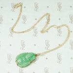 Carved Green Jade Buddha Pendant