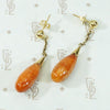 Red Jade Vintage Pendant Drop Earrings