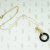 Black Jade and Gold Pendant
