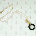 Black Jade and Gold Pendant