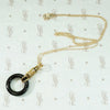 Black Jade and Gold Pendant