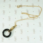 Black Jade and Gold Pendant