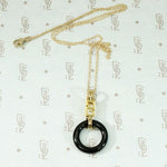 Black Jade and Gold Pendant