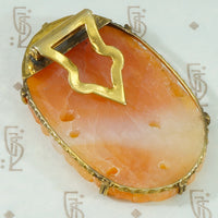 Carved Orange Jade Deco Dress Clip