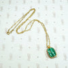 Gorgeous Malachite Pendant in Rich Silver Gilt