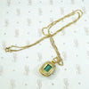 Gorgeous Malachite Pendant in Rich Silver Gilt
