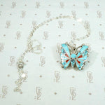 Vivacious Butterfly Brooch/Pendant with Turquoise Inlay