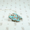 Vivacious Butterfly Brooch/Pendant with Turquoise Inlay