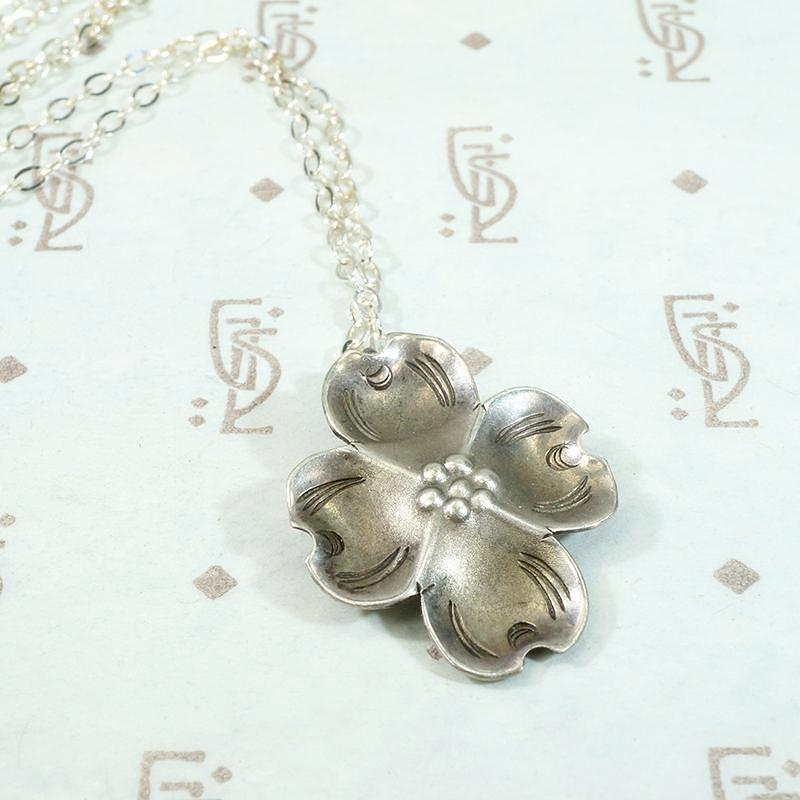 NYE Sterling Dogwood Blossom Pendant