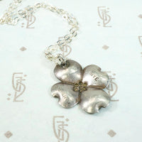 NYE Sterling Dogwood Blossom Pendant