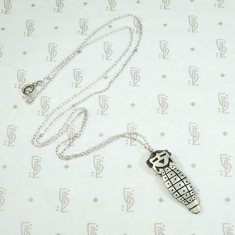 Darling Hopi Corn Maiden Pendant in Silver Overlay