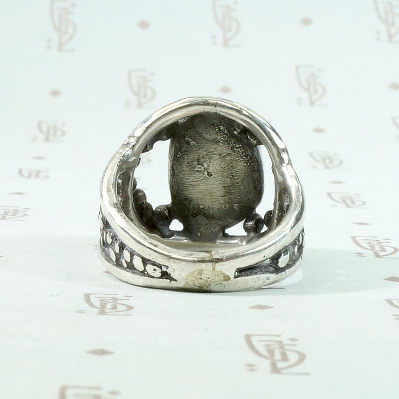 Lapis & Coin Silver Ring with Brutalist Aesthetic