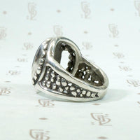 Lapis & Coin Silver Ring with Brutalist Aesthetic