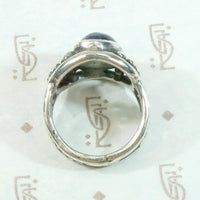 Lapis & Coin Silver Ring with Brutalist Aesthetic