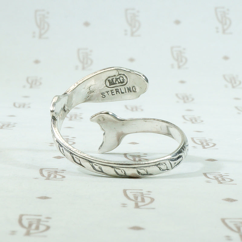 Killer Whale Engraved Sterling Silver Ring