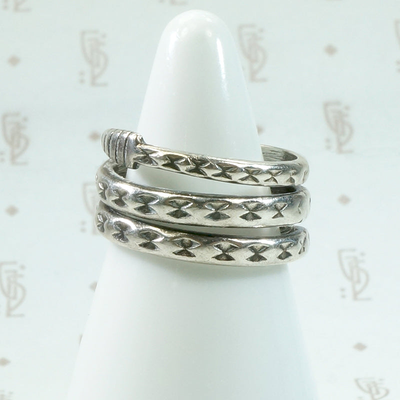 Powerful Rattlesnake Ring in Silver & Turquoise