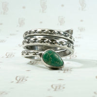 Powerful Rattlesnake Ring in Silver & Turquoise