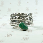 Powerful Rattlesnake Ring in Silver & Turquoise