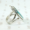 Serene Turquoise Ring with Rattlesnake Jaw Rockers