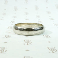 Vintage Hammered White Gold Wedding Band