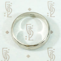 Vintage Hammered White Gold Wedding Band